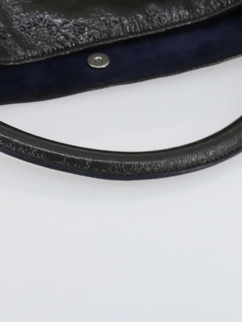 SAINT LAURENT Shoulder Bag Enamel Khaki Silver Auth - Picture 9 of 16